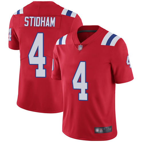 New England Patriots Limited Red Men #4 Jarrett Stidham Alternate NFL Jersey Vapor->youth nfl jersey->Youth Jersey